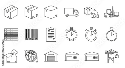 Delivery Service Icons Shipping, Logistics, and Warehouse Management Icons