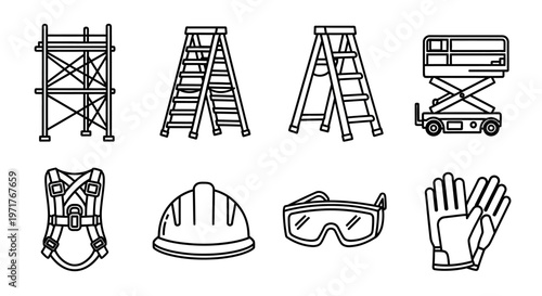 Minimalist Outline Vector Icons of Alcoholic Drinks and Bottles for Bars, Menus, and Beverage Industry