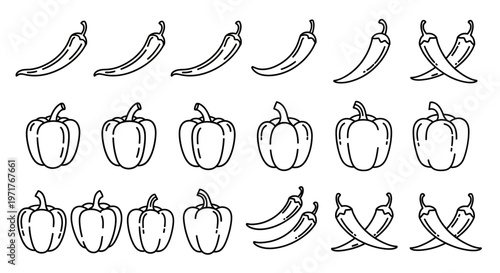 Minimalist Outline Vector Icons of Alcoholic Drinks and Bottles for Bars, Menus, and Beverage Industry