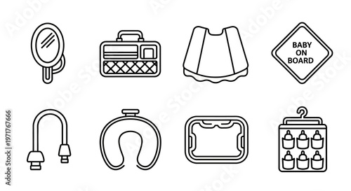 Minimalist Outline Vector Icons of Alcoholic Drinks and Bottles for Bars, Menus, and Beverage Industry
