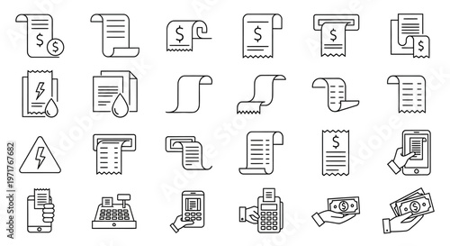 Minimalist Outline Vector Icons of Alcoholic Drinks and Bottles for Bars, Menus, and Beverage Industry