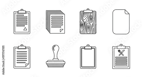 Minimalist Outline Vector Icons of Alcoholic Drinks and Bottles for Bars, Menus, and Beverage Industry
