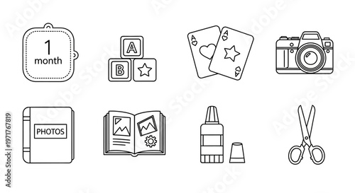 Minimalist Outline Vector Icons of Alcoholic Drinks and Bottles for Bars, Menus, and Beverage Industry