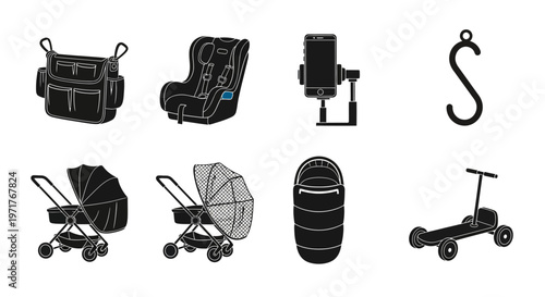 Minimalist Outline Vector Icons of Alcoholic Drinks and Bottles for Bars, Menus, and Beverage Industry