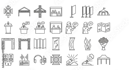 Minimalist Outline Vector Icons of Alcoholic Drinks and Bottles for Bars, Menus, and Beverage Industry