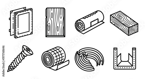 Collection of various building materials and hardware for construction and DIY projects