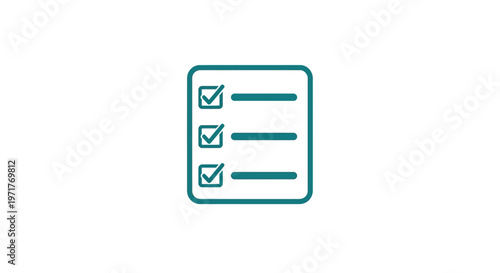a simple green checklist icon on a white background, representing a to-do list or task list, useful for business, education, or productivity concepts