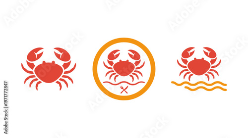 Crab Icons: Seafood, Ocean Life, and Culinary Delights