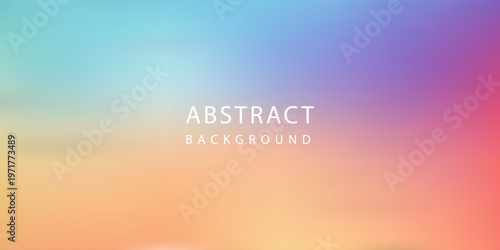Smooth and blurry colorful gradient mesh background. Modern bright rainbow colors. Easy editable soft colored vector banner template. Premium quality