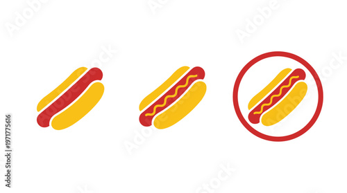 Hot Dog Icons: Simple, Stylized, and Highlighted