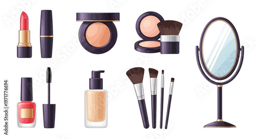 Makeup Cosmetic Products and Beauty Tools Set for Personal Care