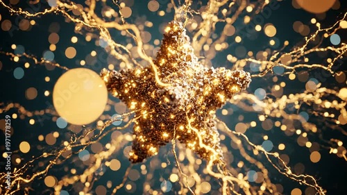Neuron Cell Structure Under Microscope.