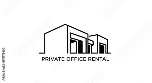 Modern Office Building Exterior Logo Design, Commercial Real Estate Concept