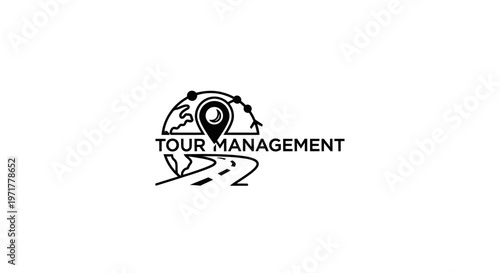 Tour Management Logo: Globe, Pin, Road, Travel Icons - Business Concept