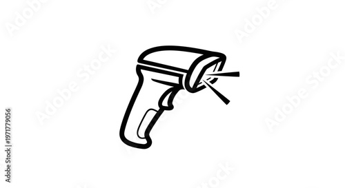 Barcode Scanner Icon - Handheld Device with Laser Light