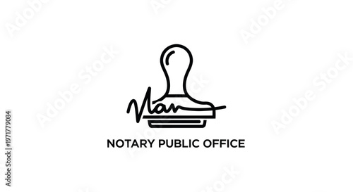 Notary Public Stamp Signature Office Legal Document Authentication Icon