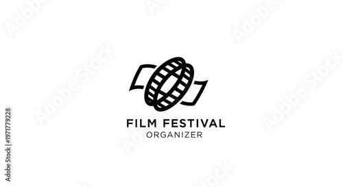 Film Festival Organizer Logo with Film Reel Icon