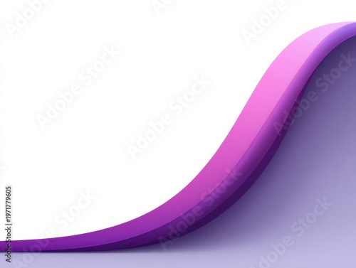 Smooth Curved Lines in Soft Purple Gradient on Clean White Background for Abstract Design or Modern Art Concepts