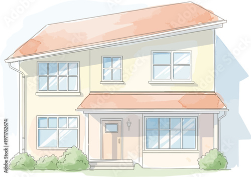 Two Story House with Porch.