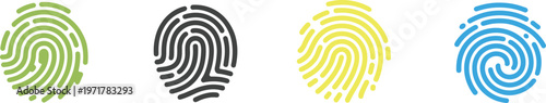 Colorful Fingerprint Icons Keywords: fingerprint, identity, security, scan, biometric, data