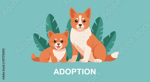 Two Corgis Sitting Together Cute.