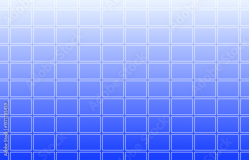 青色のグラデーションの背景に四角形を規則的に並べテクノロジー、コンピューター、デジタル、幾何学をイメージしたデザインの柄の模様の壁紙、グラフィックの素材
