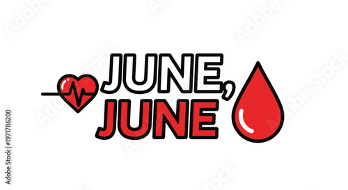 Donate Blood June Heart Drop.