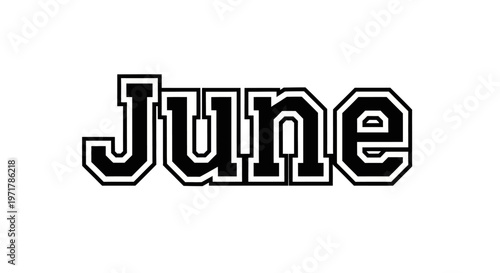 June month name in bold font.