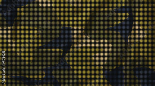Military camouflage background featuring olive green and cool yellow dotted patterns for tactical textile design