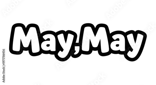 May month text graphic design element.