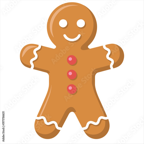 A gingerbread man with a smiley face