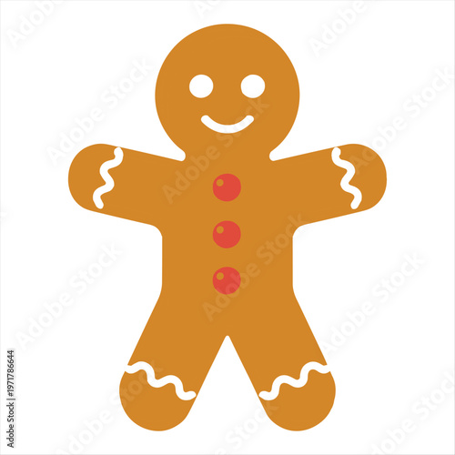 A gingerbread man with a smiley face