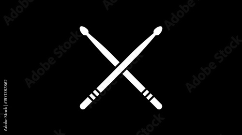 Crossed Drumsticks On Black Background