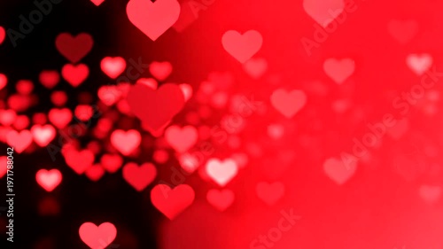 Red hearts on black background.