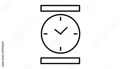 Minimalist Clock Icon, Time Concept, Simple Watch Design, Vector Illustration