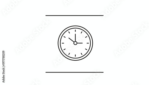 Minimalist Clock Icon: Time Concept, Deadline, Schedule, Appointment, Punctuality