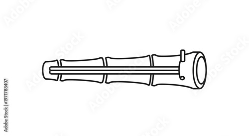 Bamboo Flute Icon: Simple Line Art of a Traditional Wind Instrument