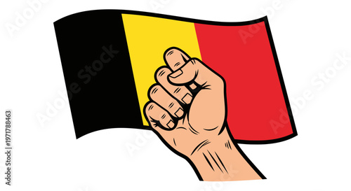 Fist Holding Belgian Flag - Symbol of National Pride and Unity