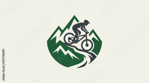 Mountain Biker Silhouette Logo