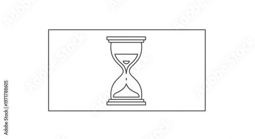 Hourglass Silhouette: Time Passing Concept, Sand Flowing, Vintage Timer Icon