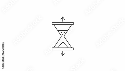 Hourglass with Arrows Symbolizing Time Passing and Measurement