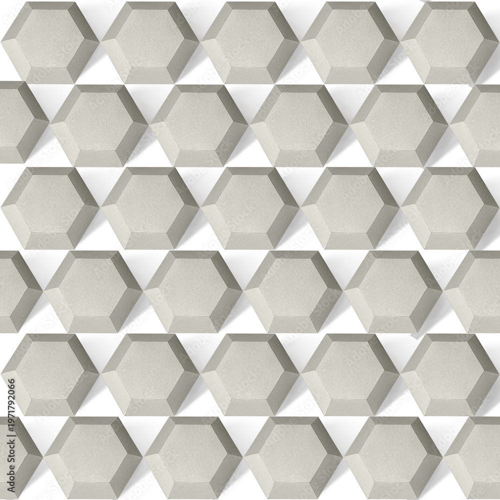 Obraz premium Gray hexagonal paper craft patterned background