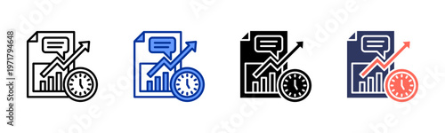 Cuadro en lienzo Longterm Planning icon set multiple style collection