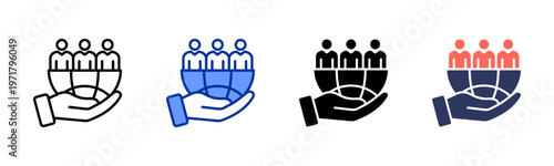 Public Services icon set multiple style collection