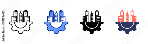 Urban System icon set multiple style collection