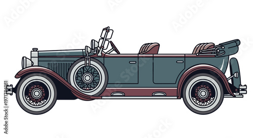 Vintage Convertible Car Illustration - Classic Automobile