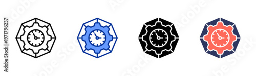 Capacity Planning icon set multiple style collection