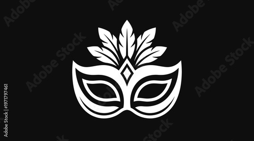 Elegant Black and White Masquerade Mask Design