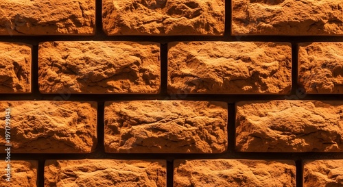 Close up texture of orange brick wall rough surface background
