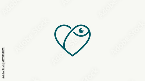 Minimalist Heart-Shaped Logo with Eye Element